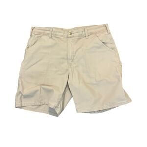 Carhartt Men's Carpenter Chino Shorts Canvas Work Beige Cotton Loose Fit Size 36